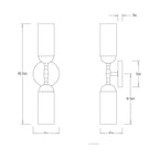 Emmett Wall Sconce DWC102 technical dimension drawing
