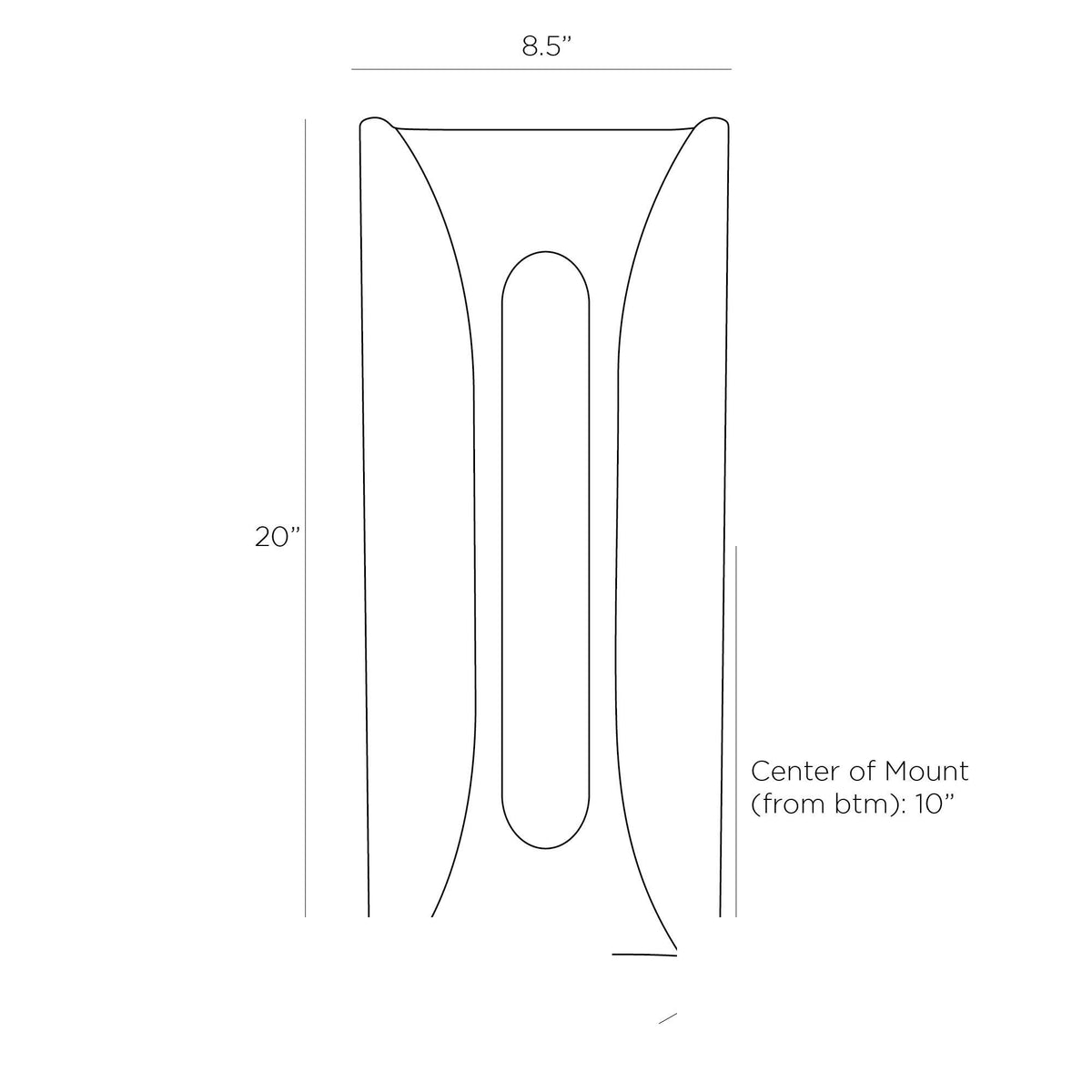 Winward Wall Sconce DWC10 technical dimension drawing