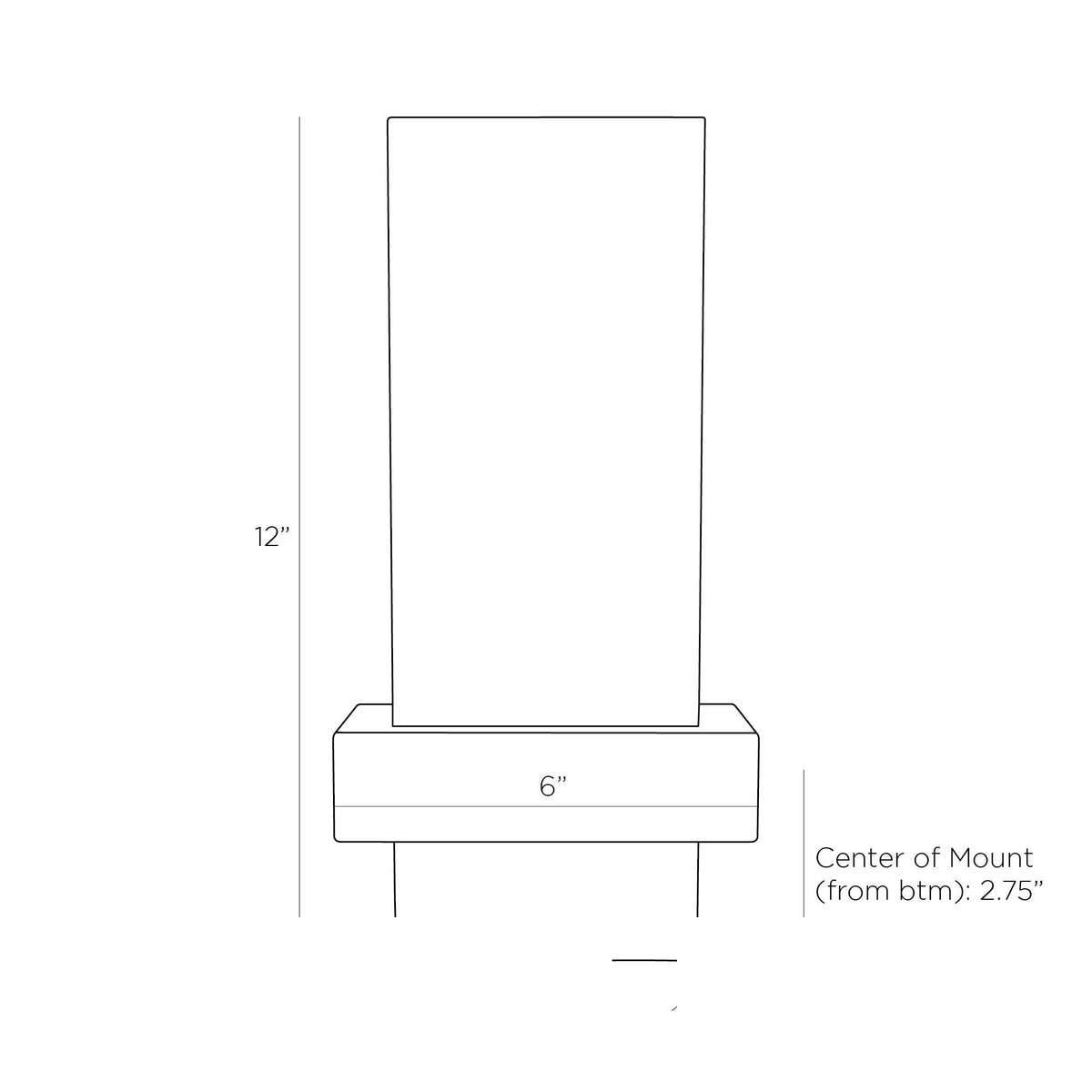 Wembley Wall Sconce DWC11 technical dimension drawing