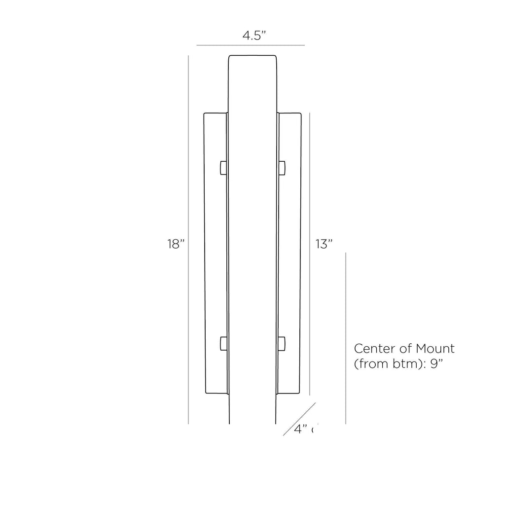 Velasco Wall Sconce DWC13 technical dimension drawing