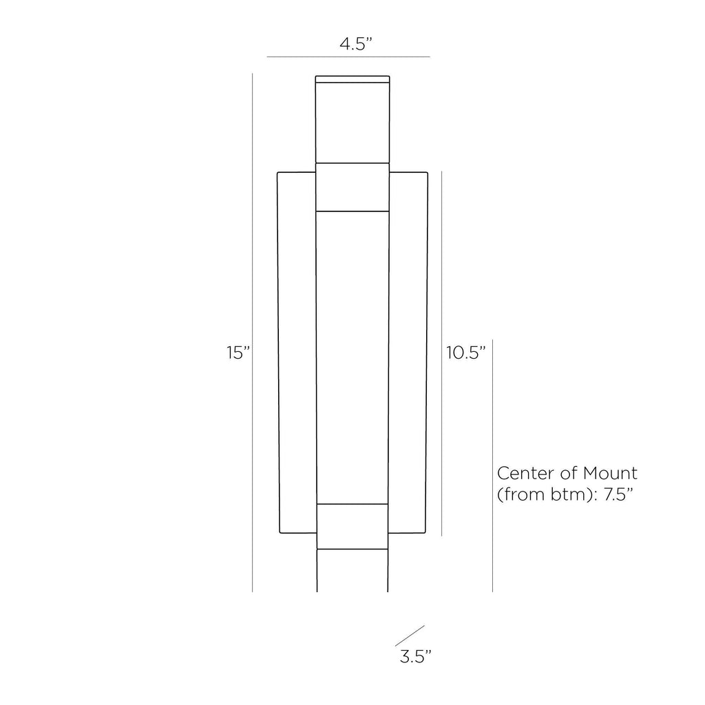 Watkins Wall Sconce DWC15 technical dimension drawing