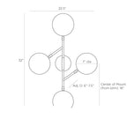 Meridian Wall Sconce DWC16 technical dimension drawing