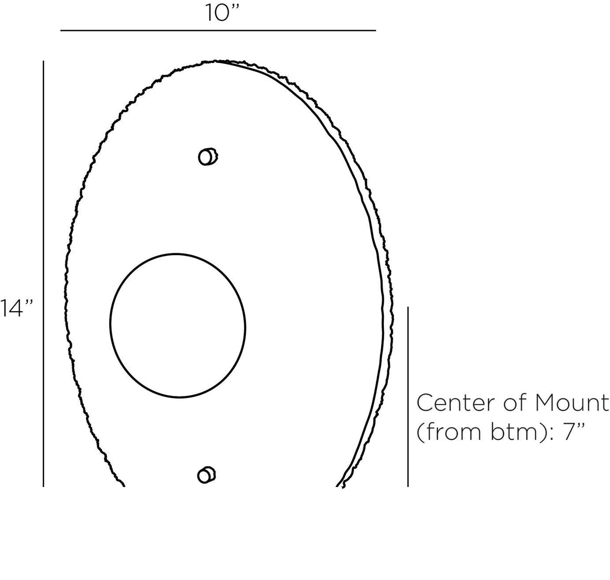 Yesenia Wall Sconce DWC19 technical dimension drawing