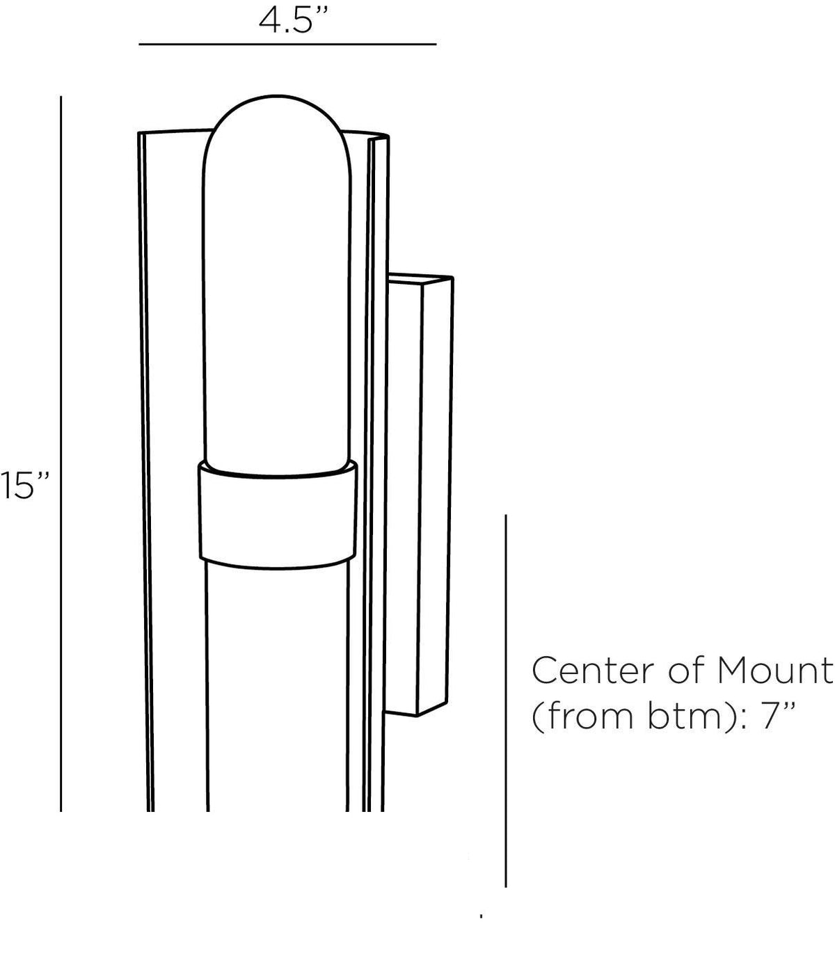 Bretman Wall Sconce DWC26 technical dimension drawing