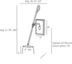 Birdwell Wall Sconce DWC27 technical dimension drawing