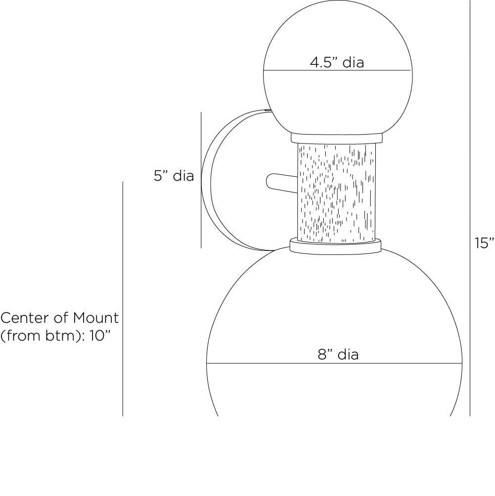 Cheyanne Wall Sconce DWC29 technical dimension drawing