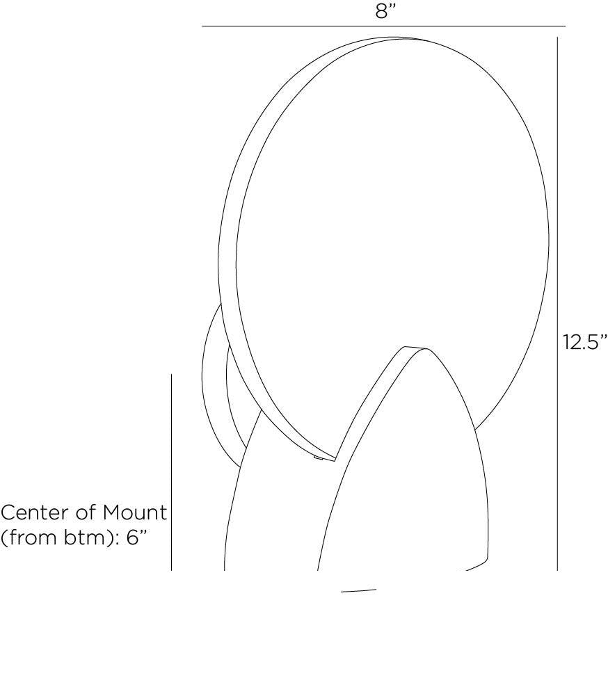 Edwin Wall Sconce DWC37 technical dimension drawing