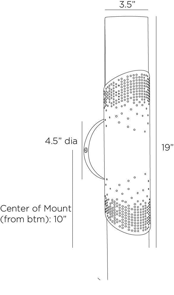 Exelsior Wall Sconce DWC38 technical dimension drawing