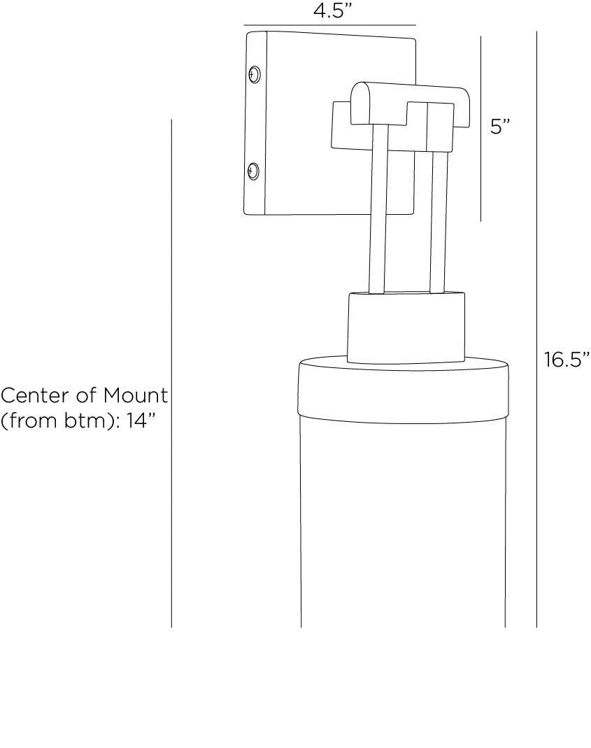 Everest Outdoor Wall Sconce DWC39 technical dimension drawing