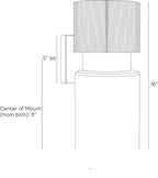 Crawford Outdoor Wall Sconce DWC43 technical dimension drawing