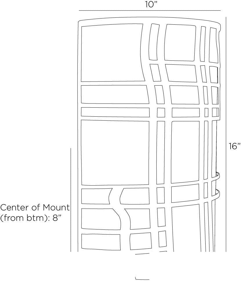 Elmwood Outdoor Wall Sconce DWC45 technical dimension drawing