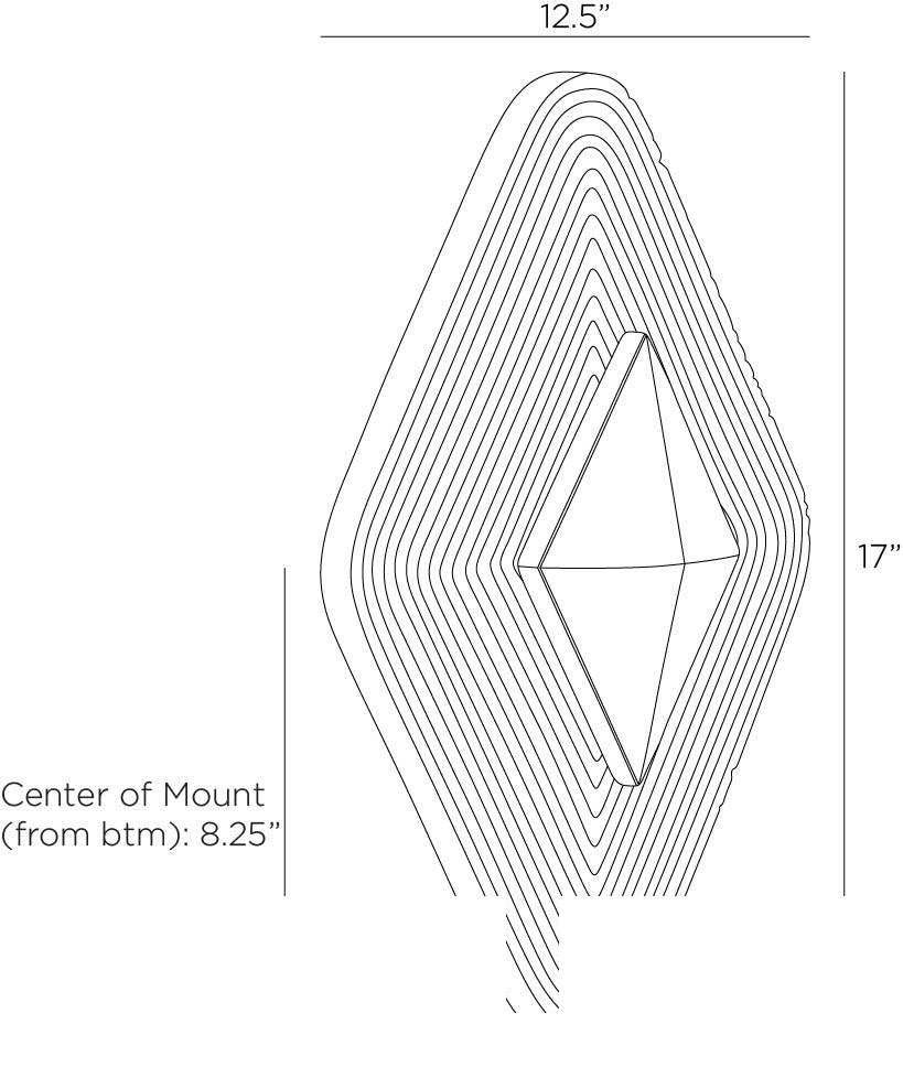 Gatsby Wall Sconce DWC49 technical dimension drawing