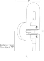 Javier Wall Sconce DWC51 technical dimension drawing
