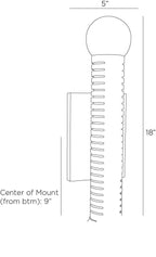 Flume Wall Sconce DWC53 technical dimension drawing