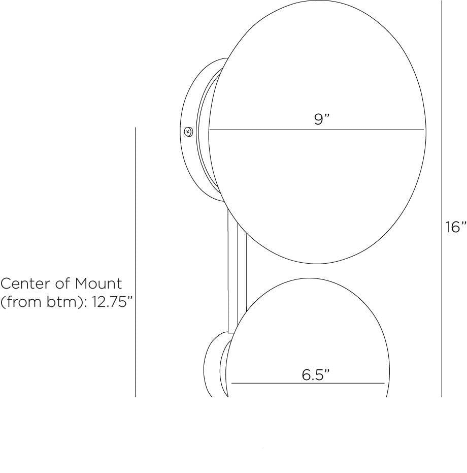 Greensboro Wall Sconce DWC54 technical dimension drawing