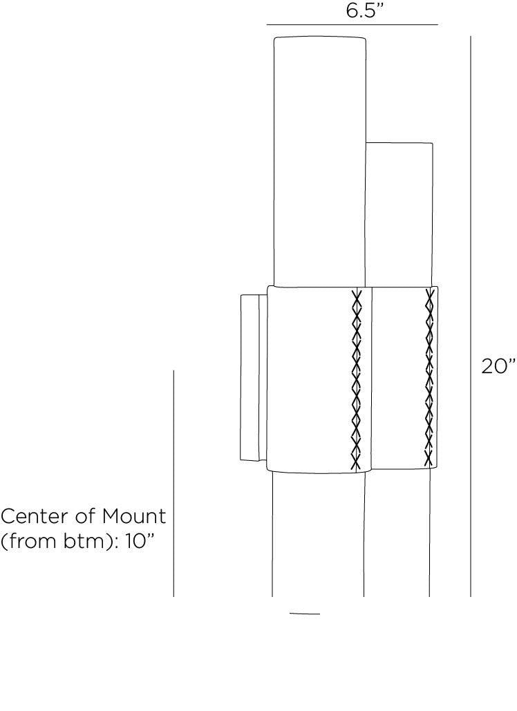 Huntington Wall Sconce DWC55 technical dimension drawing