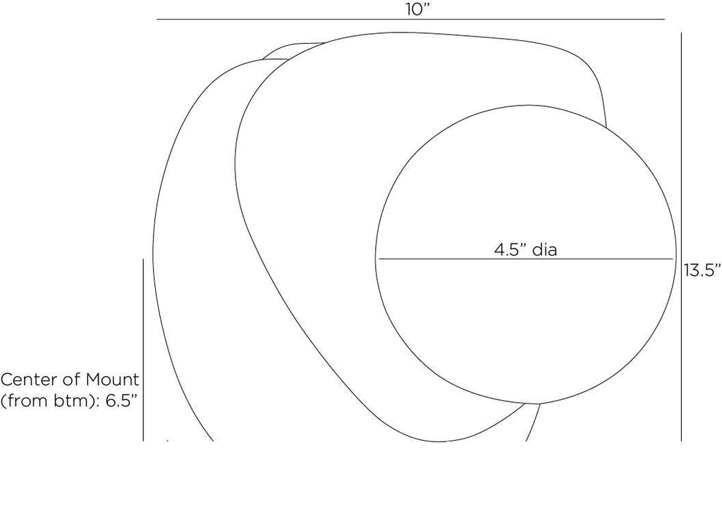 Freeney Wall Sconce DWC57 technical dimension drawing