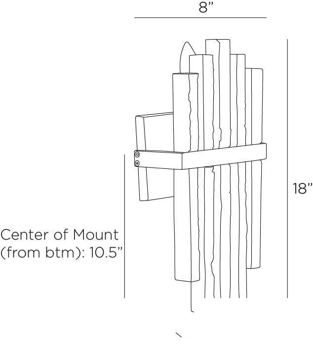 Fairfax Wall Sconce DWC59 technical dimension drawing