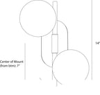 Julie Wall Sconce DWC61 technical dimension drawing