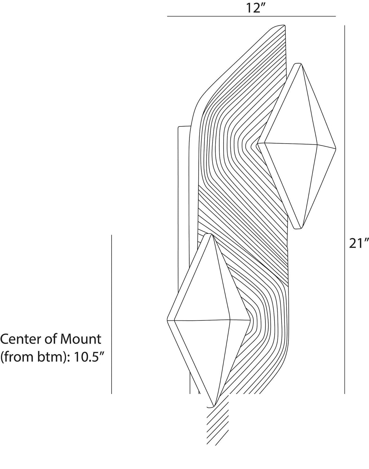 Jenner Wall Sconce DWC63 technical dimension drawing