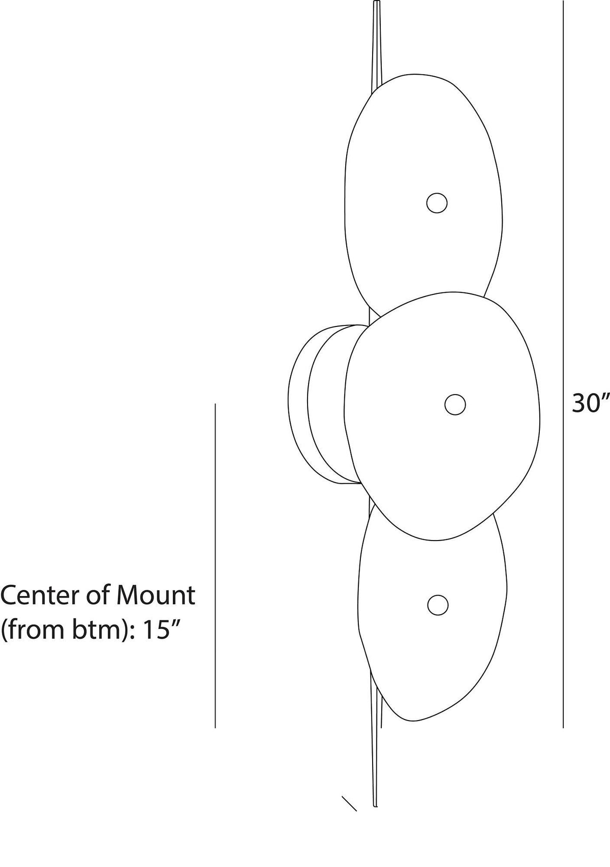 Kylie Wall Sconce DWC64 technical dimension drawing