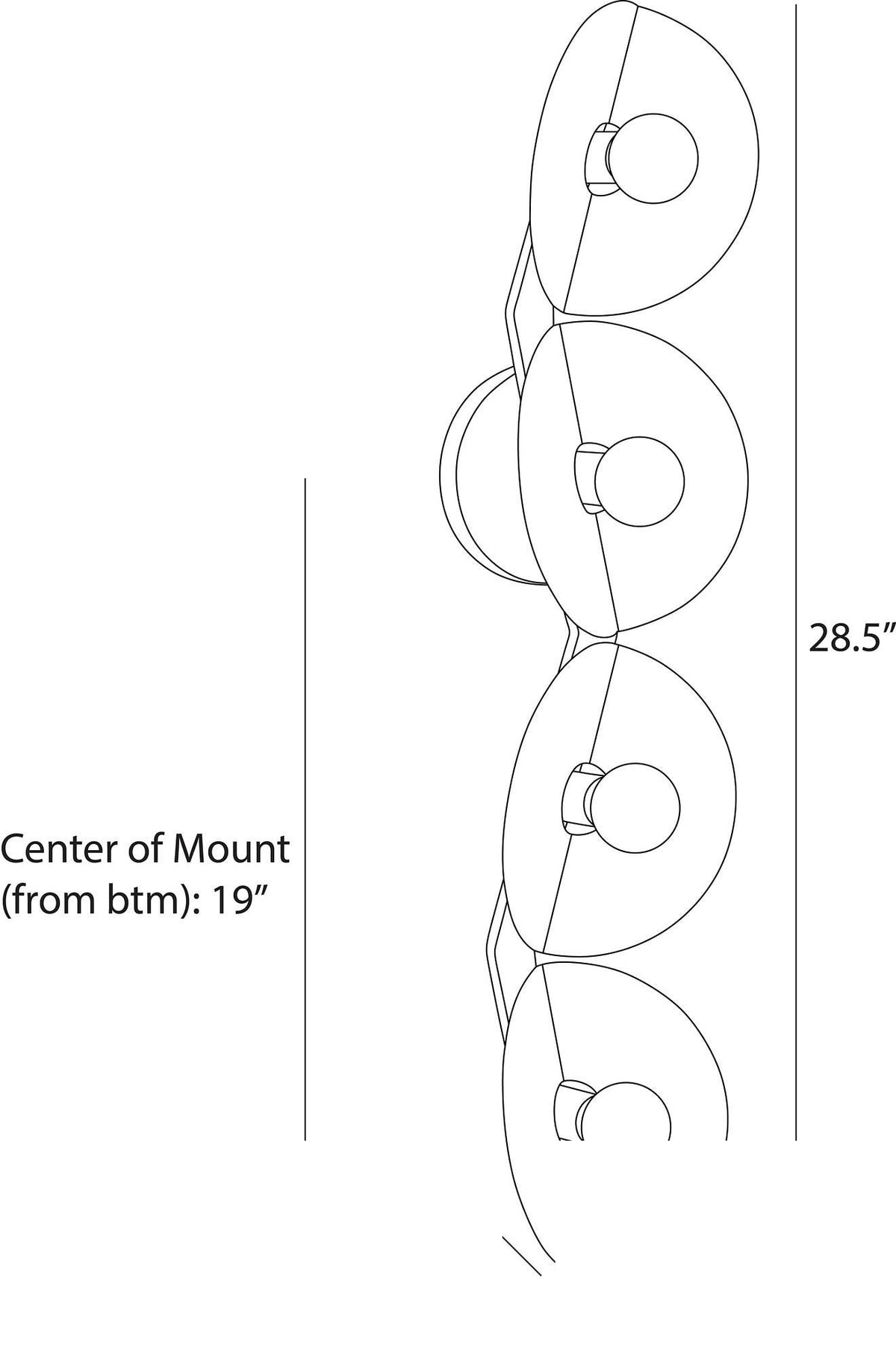 Itzia Wall Sconce DWC69 technical dimension drawing