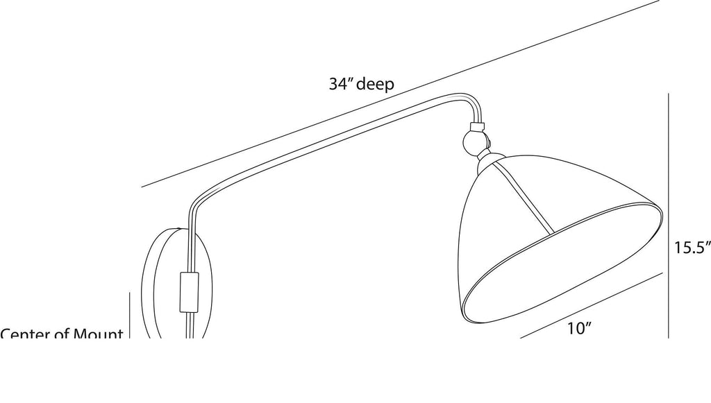 Inlet Wall Sconce DWC71 technical dimension drawing