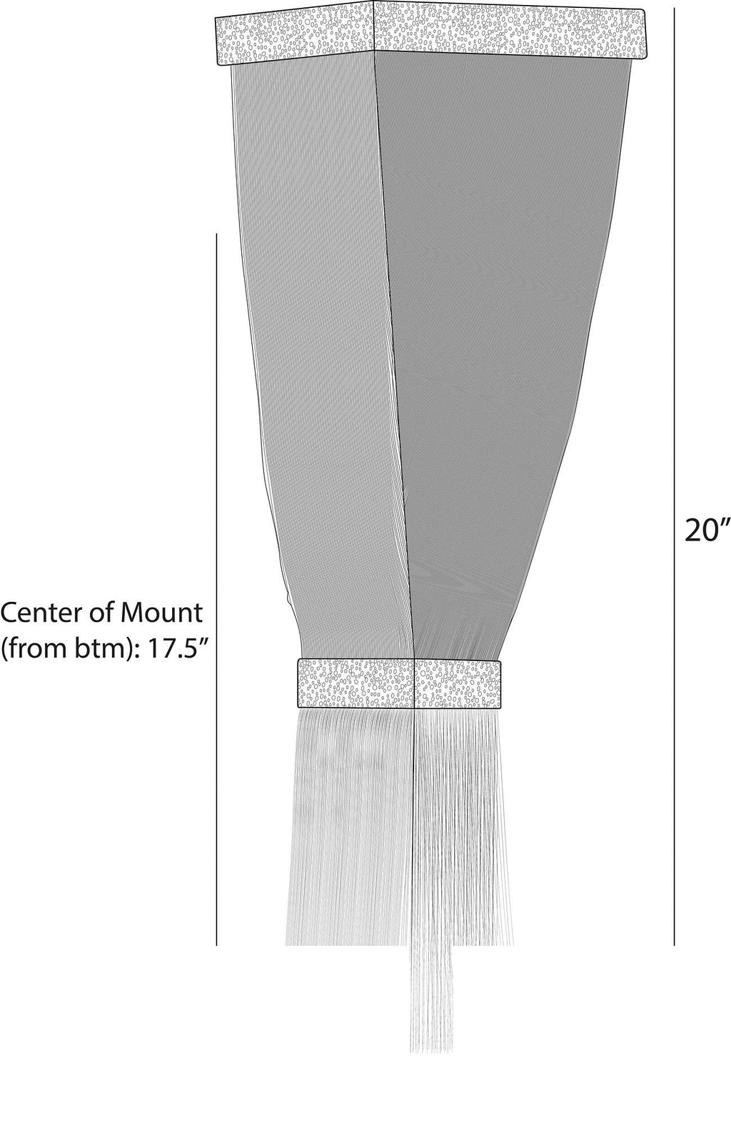 Jenessa Wall Sconce DWC72 technical dimension drawing
