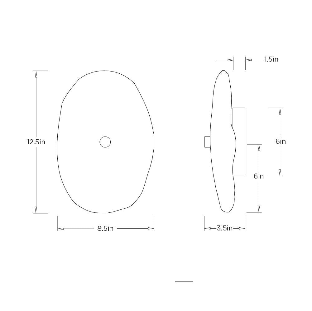 Nome Wall Sconce DWC85 technical dimension drawing