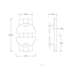 Logan Wall Sconce DWC88 technical dimension drawing