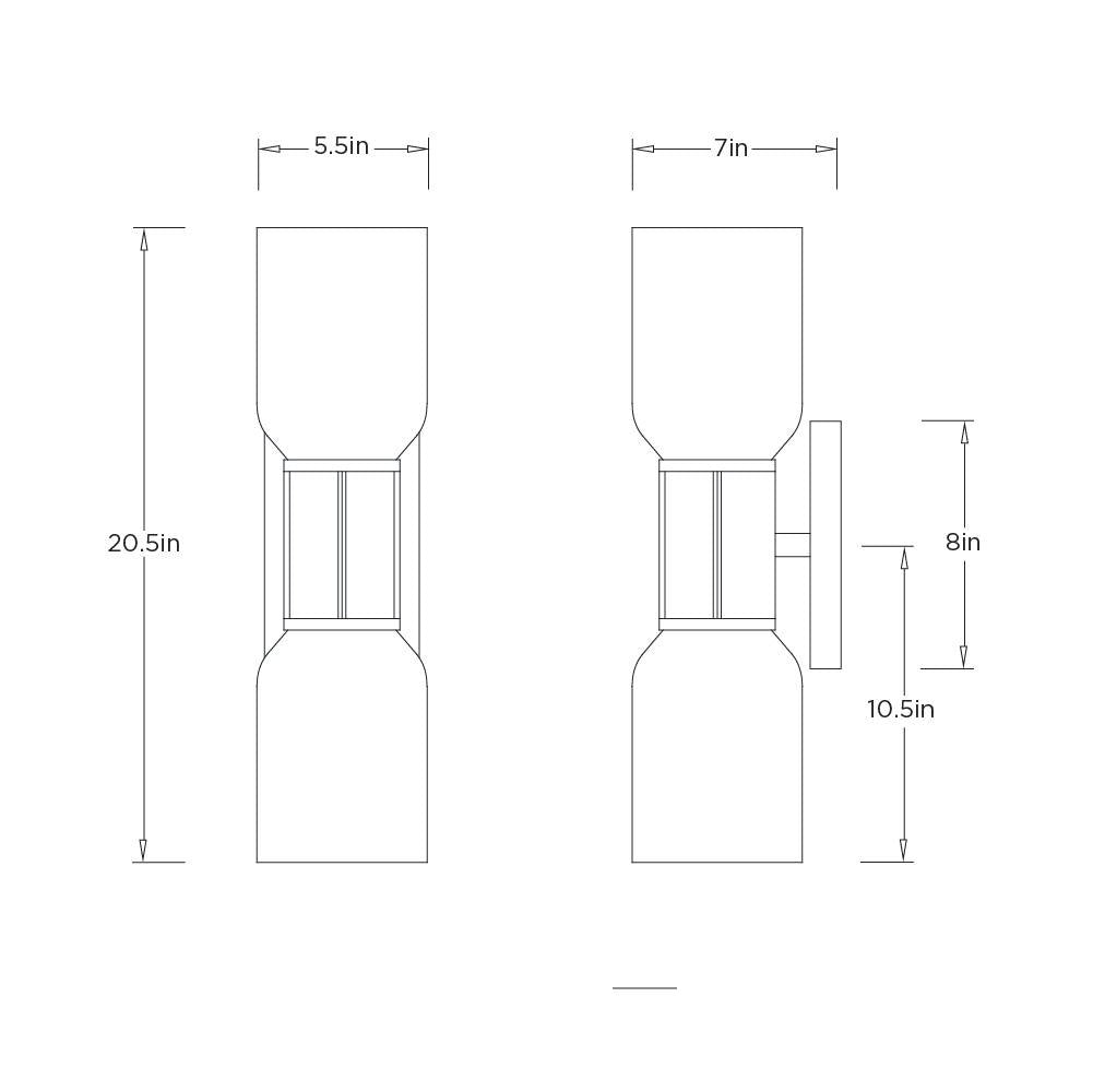 Landon Wall Sconce DWC91 technical dimension drawing