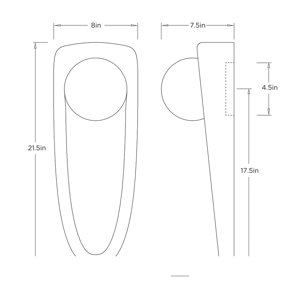 Laredo Wall Sconce DWC93 technical dimension drawing
