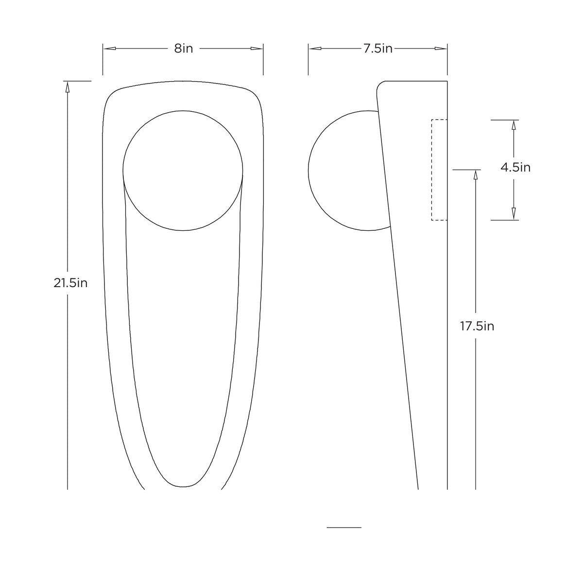 Laredo Wall Sconce DWC93 technical dimension drawing