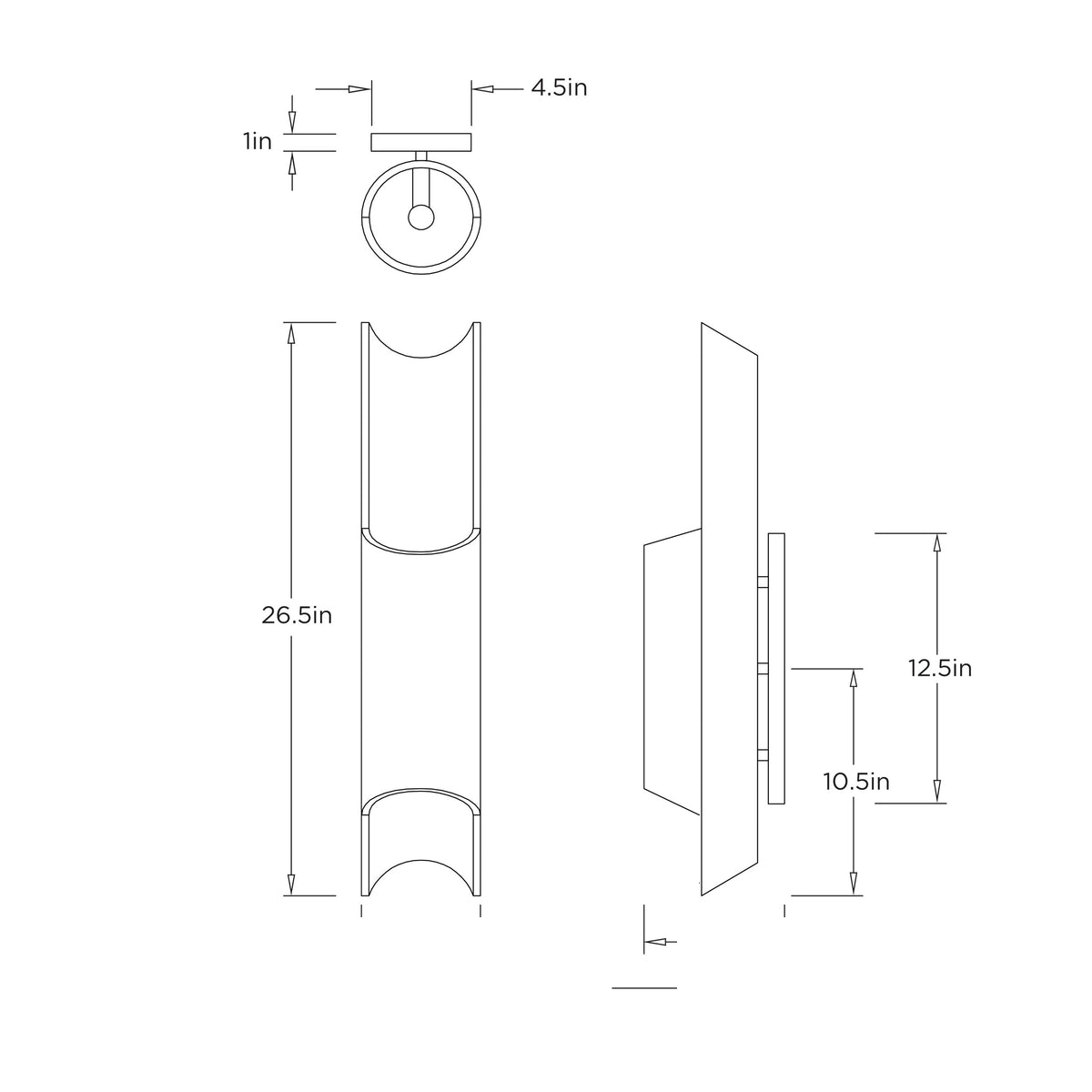 Matthew Wall Sconce DWC94 technical dimension drawing
