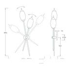 Natalia Wall Sconce DWC95 technical dimension drawing