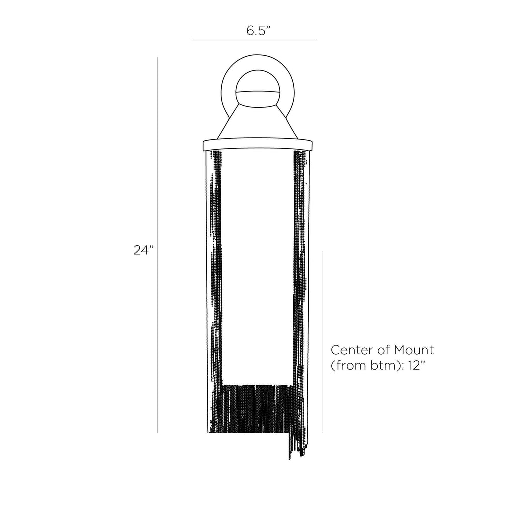 Vanko Wall Sconce DWI05 technical dimension drawing