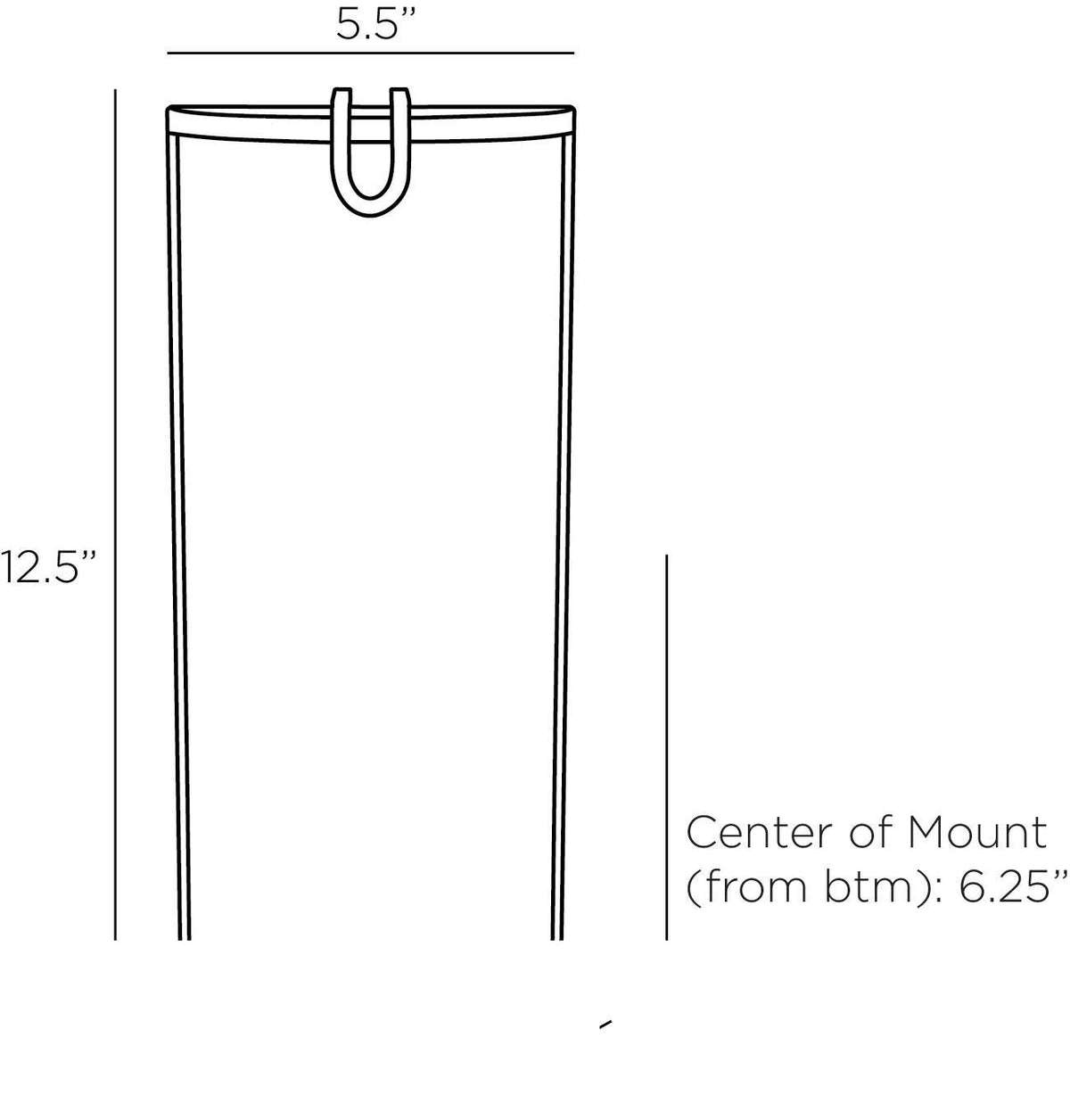 Adriel Wall Sconce DWI10 technical dimension drawing
