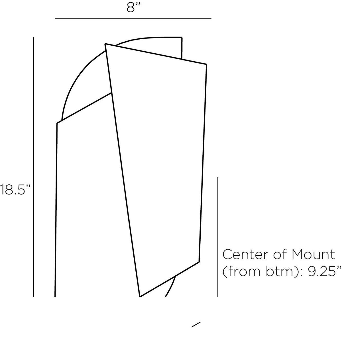 Aldridge Wall Sconce DWI11 technical dimension drawing