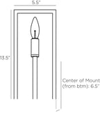 Avanti Wall Sconce DWI13 technical dimension drawing