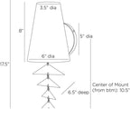 Ellie Wall Sconce DWI15 technical dimension drawing