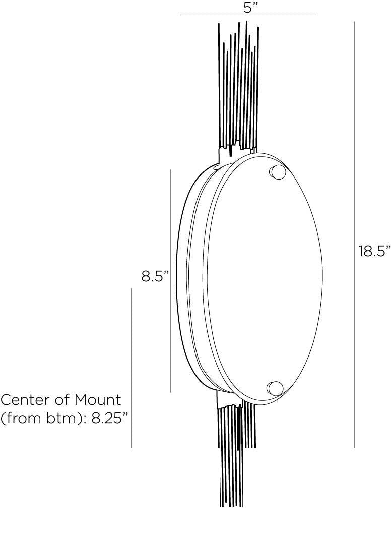 Ernest Wall Sconce DWI16 technical dimension drawing