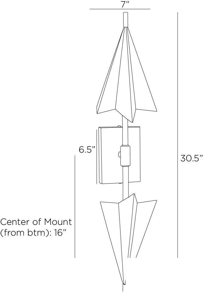 Canary Wall Sconce DWI17 technical dimension drawing