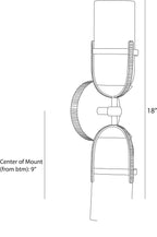 Jacobson Wall Sconce DWI26 technical dimension drawing