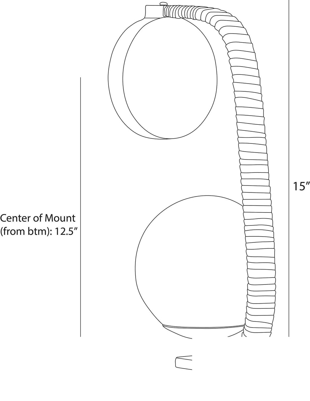 Kyrie Wall Sconce DWI28 technical dimension drawing