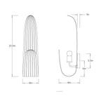 Palmira Wall Sconce DWI30 technical dimension drawing