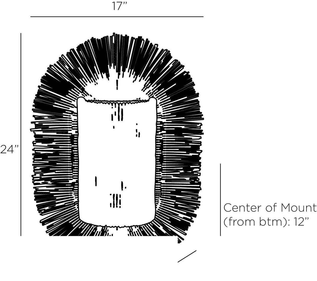 Alexia Wall Sconce DWS04 technical dimension drawing