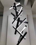 Modern Vertical Geometric Aluminum Chandelier for Staircase / foyer / high-Ceiling