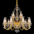 2 Tier Brass Chandelier with Glass Shades
