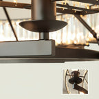 Crystal and Metal Triangular Prism Ceiling Chandelier 6 / 8 / 10 / 12-Light Modern Finish