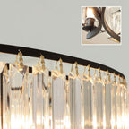 Crystal and Metal Triangular Prism Ceiling Chandelier 6 / 8 / 10 / 12-Light Modern Finish